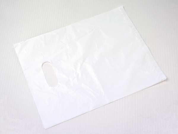 Draagtassen Plastiek Wit 30,5x38cm PE 20 micron (100 stuks) [H1215WT3]