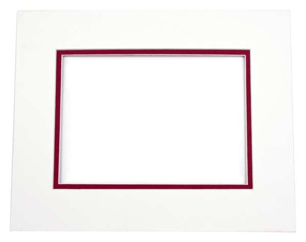 Passepartout Dubbeldik Ivoor/Steen Rood 45,7x61cm met 32,1x47,3cm Venster (10 stuks) [MD20091]