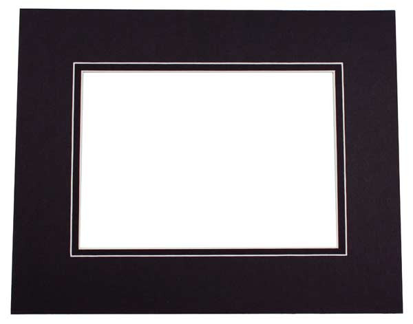 Passepartout Dubbeldik Zwart/Zwart 50,8x61cm met 39,7x49,9cm Venster (10 stuks) [MD20142]