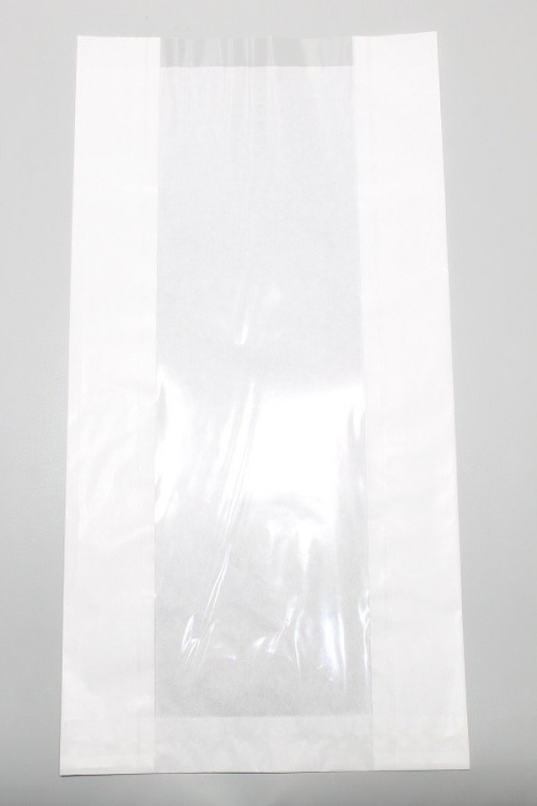 Zakken Papier met Venster 20x9x38cm Gebleekt Kraft 40 g/qm (100 stuks) [PAZ2018]