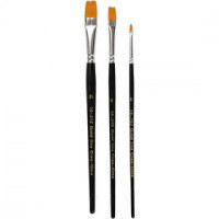 Gold Line penselen,  2+8+12 , b: 3+9+12 mm, plat, 3div [HOB-100267]