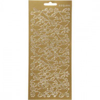 Stickers, vel 10x23 cm, goud, duiven, 1vel [HOB-170099]