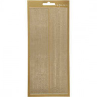 Stickers, vel 10x23 cm, goud, randen, 1vel [HOB-170106]