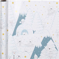 Cadeaupapier, b: 70 cm,  80 gr, ijsberen kerstmis, 4m [HOB-190170]