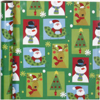 Cadeaupapier, b: 70 cm,  80 gr, vierkante kerst, 4m [HOB-190190]