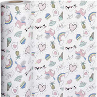 Cadeaupapier, b: 50 cm,  80 gr, eenhoorn, 150m [HOB-19031]