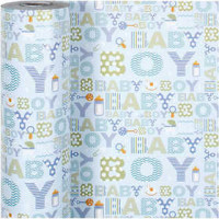 Cadeaupapier, b: 50 cm,  80 gr, baby boy, 150m [HOB-19042]