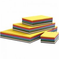 Gekleurd karton,  A3+A4+A5+A6 ,  180 gr, diverse kleuren, 1500div vellen [HOB-21421]