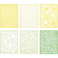 Kartonblok, A6 104x146 mm,  200 gr, groen, lichtgroen, geel, lichtgeel, 24stuks [HOB-21606]