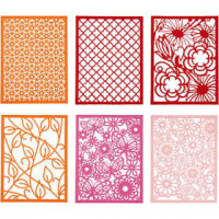 Kartonblok, A6 104x146 mm,  200 gr, oranje, roze, roze, rood, 24stuks [HOB-21608]