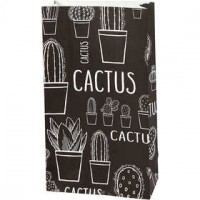 Papieren zakken, h: 21 cm, afm 6x12 cm, Cactus, 10stuks, 80 gr [HOB-23136]