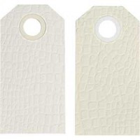 Labels, off-white, afm 6x3 cm,  250 gr, 20stuks [HOB-234021]