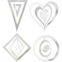 3D Ornamenten, h: 18+22+24 cm, b: 15+18+22 cm, wit, 16stuks, 230 gr [HOB-23467]