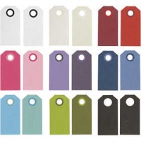 Manila Tags, size 6x3 cm, 250 g, 30 packs, asstd colours [HOB-234999]