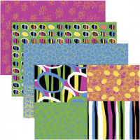 Decoupagepapier, vel 25x35 cm,  17 gr, vrolijke kleuren, vrolijk, 80div vellen [HOB-25482]