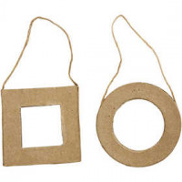 Lijsten, vierkant en rond, afm 7 cm, 6stuks [HOB-263443]