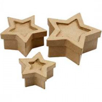 Doos in stervorm, grootste maat 15x15x6 cm, 3stuks [HOB-26709]