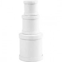 Drum boxes, D: 4+5+6.5 cm, H: 4+5+7 cm, 1 set, white [HOB-26803]