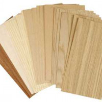 Hout fineer, vel 22x12 cm, dikte 0,5-0,7 mm, beuken, eiken, mahonie, 30div vellen [HOB-28290]