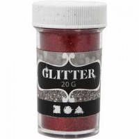 Glitter, d: 35 mm, h: 60 mm, rood, 20gr [HOB-284283]