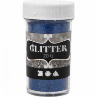 Glitter, d: 35 mm, h: 60 mm, blauw, 20gr [HOB-284286]