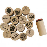 Deco Art Stempels, d: 20 mm, h: 26 mm, bloemen en bladeren, 15div [HOB-28578]