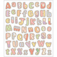 Stickers, vel 15x16,5 cm,  55 stuk, alfabet, 1vel [HOB-29074]