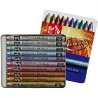 Neocolor I, dikte 8 mm, l: 10 cm, metallic kleuren, 10stuks [HOB-34012]