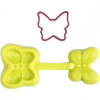 3D Silicone vorm met uitsteker, afm 30x35 mm, vlinder, 1stuk [HOB-37148]