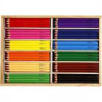 Kleurpotloden, vulling: 5 mm, diverse kleuren, Jumbo, 144stuks [HOB-38083]