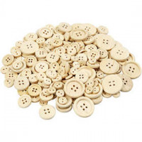 Houten knopen, d: 8+11+15+18+23 mm, 440stuks [HOB-40309]