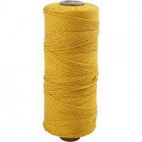Katoenkoord, l: 320 m, dikte 1 mm, geel, Dunne kwaliteit 12/12, 220gr [HOB-41502]
