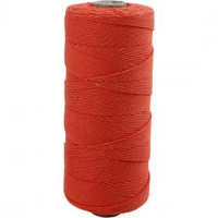 Katoenkoord, l: 315 m, dikte 1 mm, oranje, Dunne kwaliteit 12/12, 220gr [HOB-41504]
