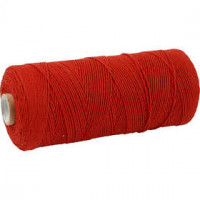 Katoenkoord, l: 315 m, dikte 1 mm, rood, Dunne kwaliteit 12/12, 220gr [HOB-41506]