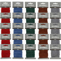 Macramé koord, dikte 2 mm, diverse kleuren, 5x5dozen [HOB-41758]