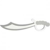 Zwaard, afm 40,5x11 cm, dikte 1,8 cm, grijs, wit, 10stuks [HOB-49885]