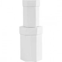 Hexagonal  boxes, size 4.5+6 cm, H: 7+9 cm, 2 pcs, white [HOB-504325]