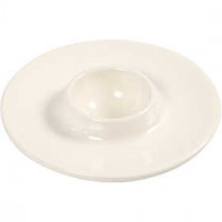 Eierdop, d: 9,8 cm, gatgrootte 3,9 cm, wit, 12stuks [HOB-50549]