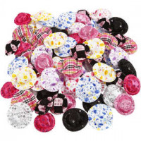 Mini hoeden, d: 4 cm, diverse kleuren, 100div [HOB-51257]