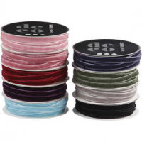 Fluweellint, b: 6 mm, diverse kleuren, 9x10m [HOB-51310]