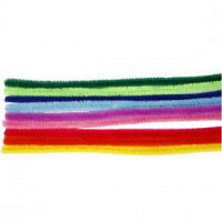 Chenille, dikte 9 mm, l: 30 cm, diverse kleuren, 25div [HOB-51637]
