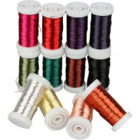 Zacht sieradendraad, dikte 0,5 mm, diverse kleuren, 12x50m [HOB-51740]