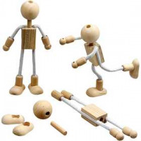 Flexi figuur, h: 12 cm, gemengd hout, 4sets [HOB-517760]