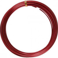 Alu draad, dikte 2 mm, rood, rond, 10m [HOB-518323]