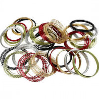 Aluminium draad, , diverse kleuren, rond, plat en diamond-cut, 25rollen [HOB-51835]