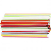 Constructie rietjes, l: 12,5 cm, d: 3 mm, diverse kleuren, 3200div [HOB-51931]