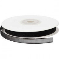Organza lint, b: 6 mm, zwart, 20m [HOB-52123]