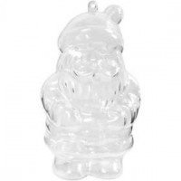 Deco Kerstman, h: 13,5 cm, transparant, 2stuks [HOB-52128]