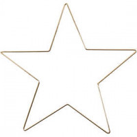 Star ornament, D: 30 cm, thickness 3 mm, 1 pc, gold [HOB-52423]