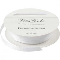 Decoratie lint, b: 5 mm, wit, 15m [HOB-52473]